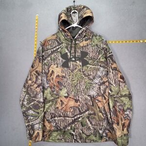 Under Armour Hoodie Mens XL Camo Mossy Oak Obsession Fleece Pullover Hunting